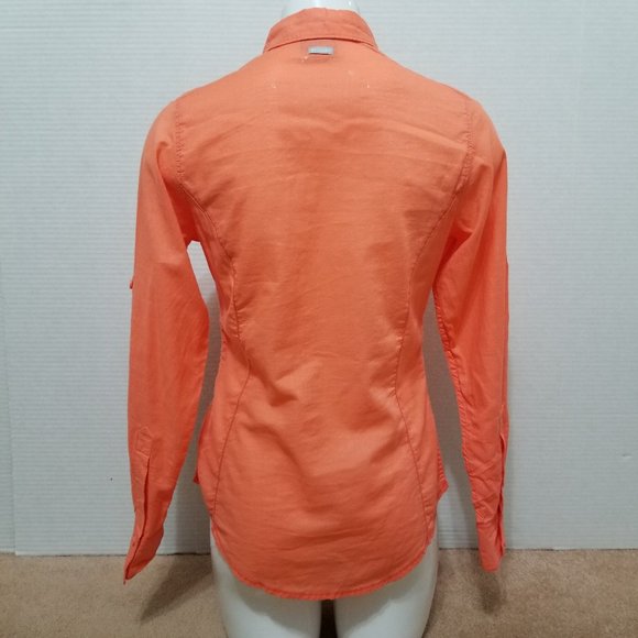 Columbia top Small Camp Henry Solid Long Sleeve button up down 100% cotton - Picture 3 of 15